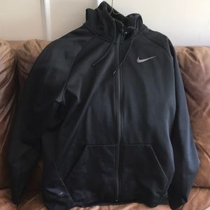 Nike dri fit black hoodie zip up large